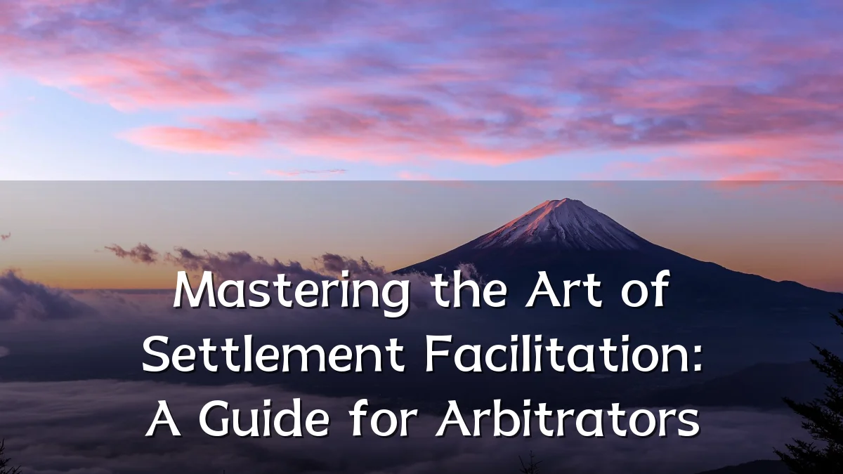 Mastering the Art of Settlement Facilitation: A Guide for Arbitrators